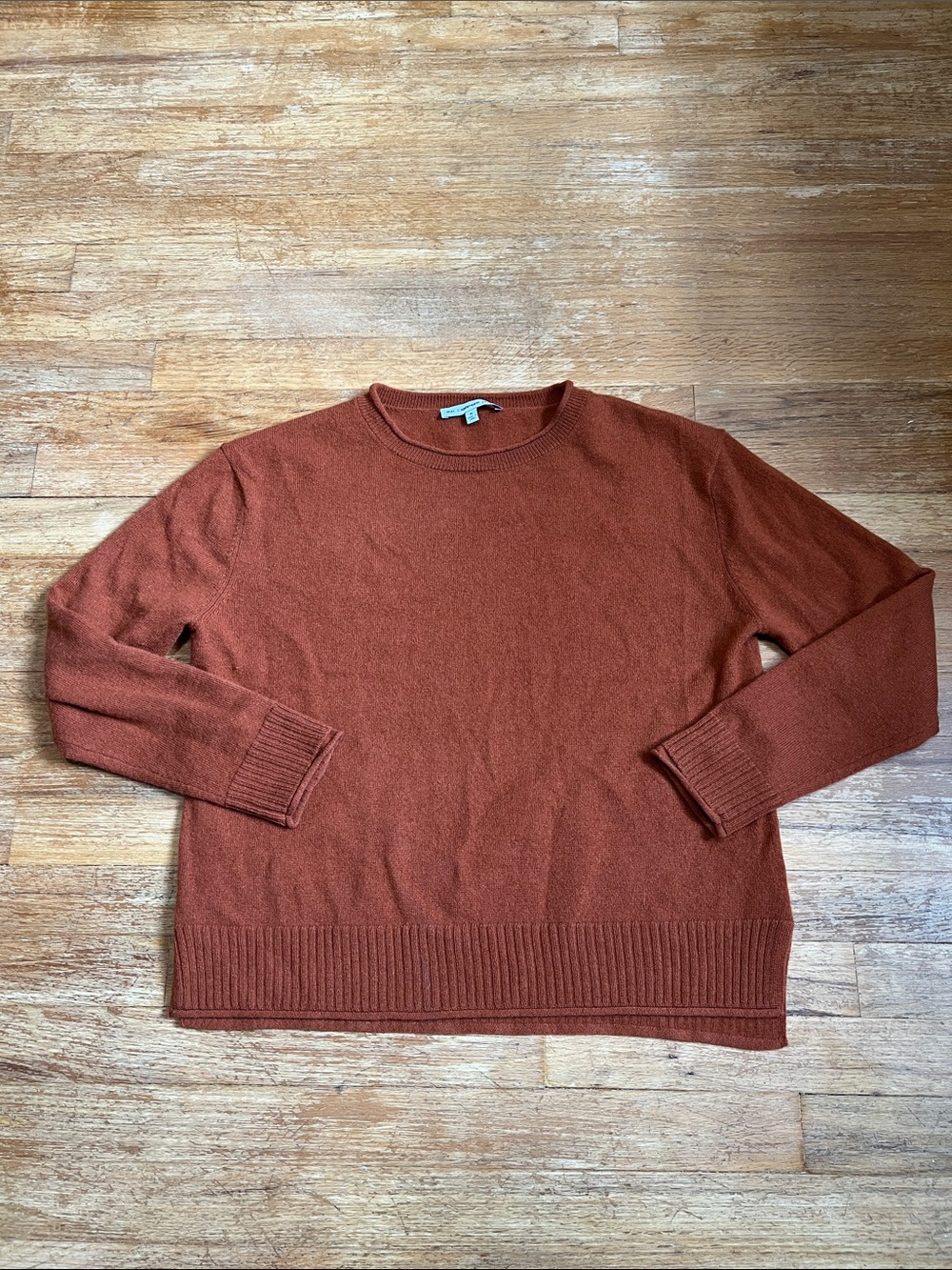 The Cashmere Project Crewneck Orange 100% Cashmere Sweater Size Medium